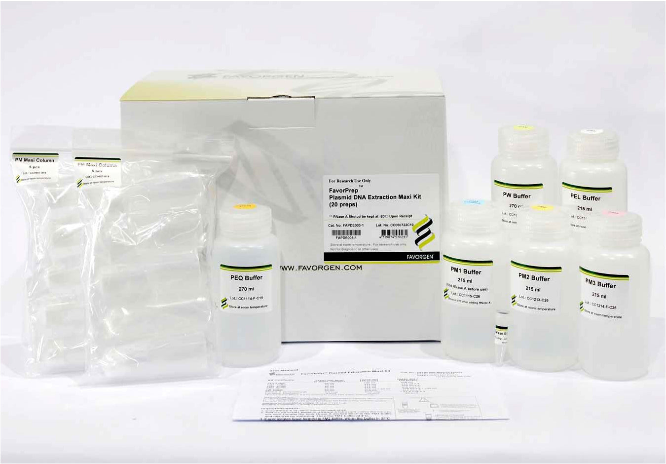 FavorPrep™ Plasmid DNA Extraction Maxi Kit (20 prep), Ion Exchange