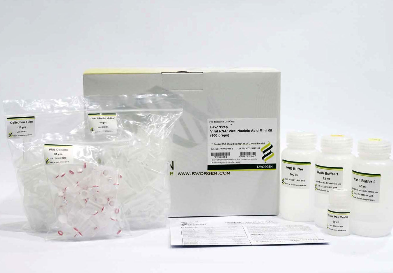 FavorPrep™ Viral DNA/RNA Kit (With Carrier RNA, for low viral load specimen using carrier RNA) (50 Prep)